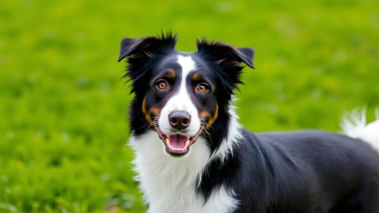 Border Collie com pelagem preto e branco.